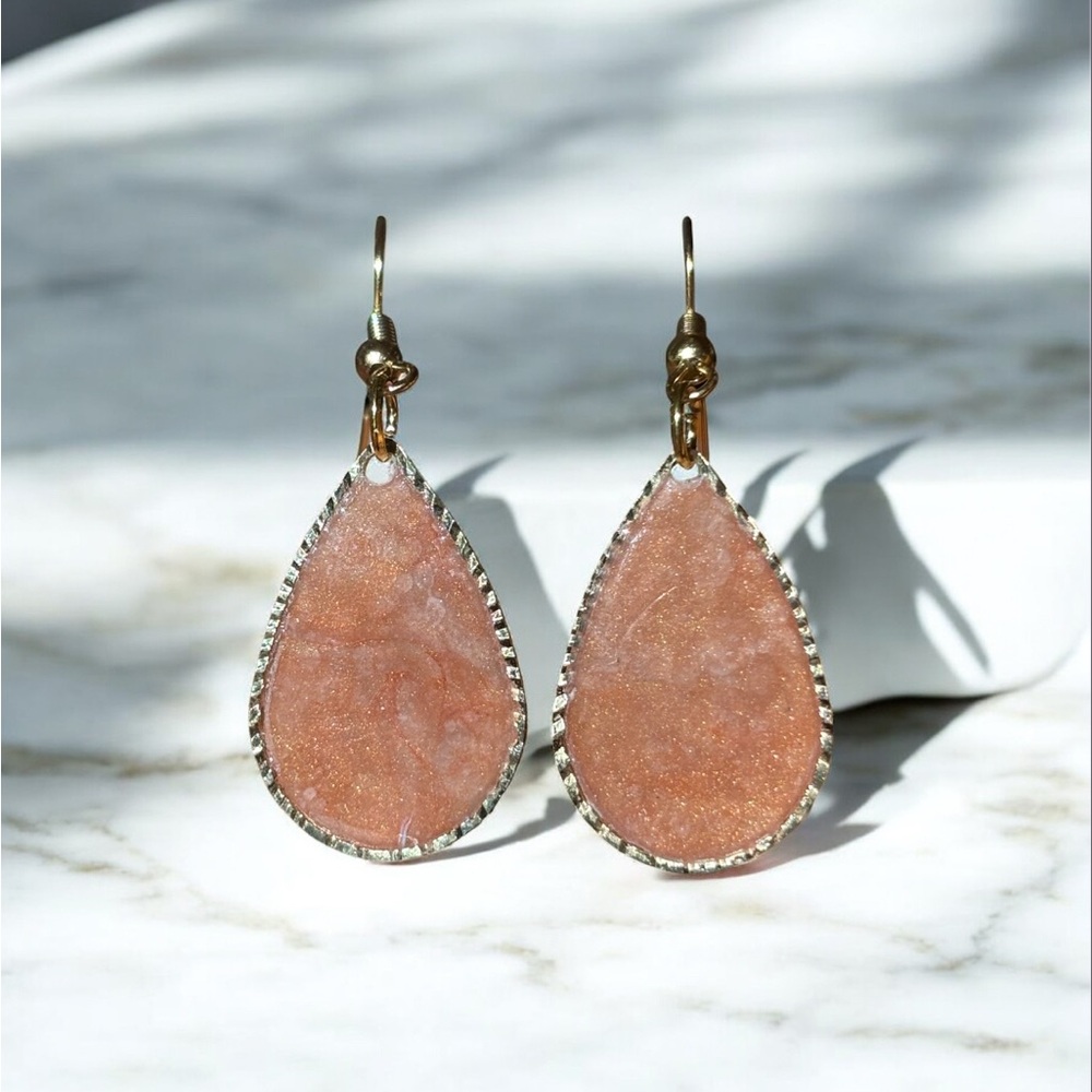 Perfectly imperfect by Heather. Elegant iridescent translucent Teardrop Earrings